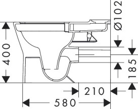 Чаша унітазу-компакту Hansgrohe EluPura Original Q AquaChannel Flush 36х64 см кераміка SmartClean білий 61177450