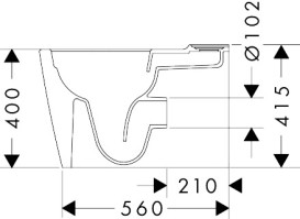 Чаша унитаза-компакта Hansgrohe EluPura S AquaFall Flush 36х64 см керамика белый 60260450