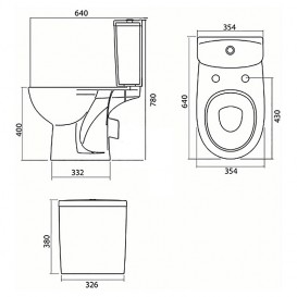 Чаша унитаза-компакта Kolo Freja Premium косой выпуск керамика белый L7320100U