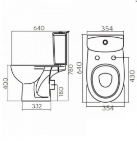 Чаша унитаза-компакта Kolo Idol горизонтальный выпуск керамика белый M1401900U