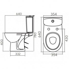 Чаша унитаза-компакта Kolo Idol косой выпуск керамика белый M13202000