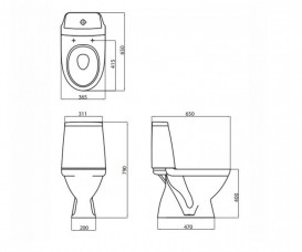 Чаша унітазу-компакта Kolo Modo вертикальний випуск кераміка білий L34203000