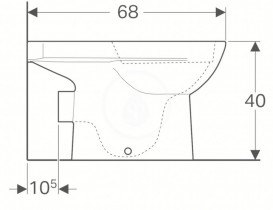 Чаша унитаза-компакта напольного Geberit Selnova Rimfree 36х68 см фарфор белый 500.285.01.1