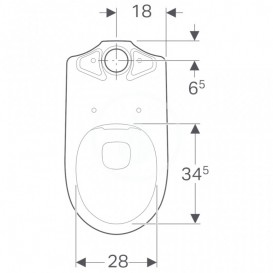 Чаша унитаза-компакта напольного Geberit Selnova Rimfree 36х68 см фарфор белый 500.285.01.1