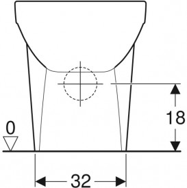 Чаша унитаза-компакта напольного Geberit Selnova Square Rimfree 35х68 см фарфор белый 500.489.01.1