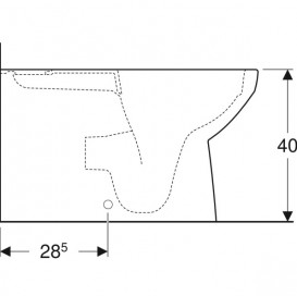 Чаша унитаза-компакта напольного Geberit Selnova Square Rimfree 35х68 см фарфор белый 500.489.01.1