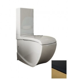 Чаша унітазу-компакта підлогового Hidra Hi-Line 38х67,5 см санфаянс чорний/золото HI12 020 nero/oro