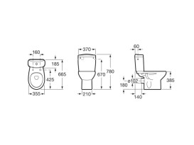 Чаша унитаза-компакта Roca Victoria 35,5х65,5 см сантехническая керамика белый A342392000