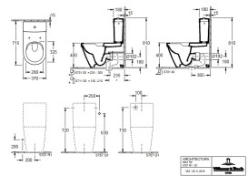 Чаша унітазу-компакту Villeroy & Boch Architectura 37х70 см санітарна кераміка CeramicPlus альпійський білий 5691R0R1