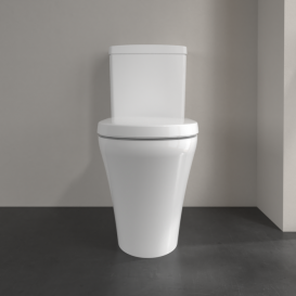Чаша унитаза-компакта Villeroy & Boch O.novo 37х65 см открытый смывной край CeramicPlus альпийский белый 4606R0R1