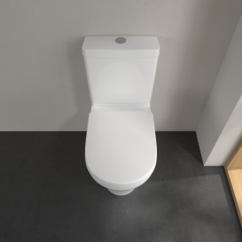 Чаша унитаза-компакта Villeroy & Boch O.novo 37х65 см открытый смывной край CeramicPlus альпийский белый 4606R0R1