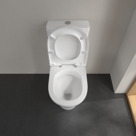 Чаша унитаза-компакта Villeroy & Boch O.novo 37х65 см открытый смывной край CeramicPlus альпийский белый 4606R0R1