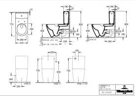 Чаша унитаза-компакта Villeroy & Boch Subway 2.0 37х70 см санитарная керамика CeramicPlus альпийский белый 5617R0R1