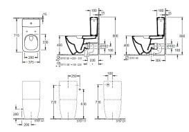 Чаша унитаза-компакта Villeroy & Boch Venticello 37,5х70 см санитарная керамика альпийский белый 4612R001