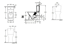 Чаша унітазу-компакту Villeroy & Boch ViCare 36х68 см санітарна кераміка AntiBac CeramicPlus альпійський білий 4620R0T2