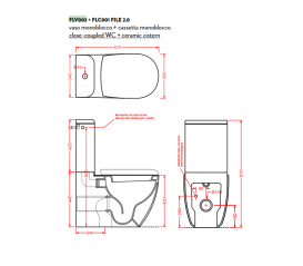 Чаша унитаза-моноблок ArtCeram File 2.0 36х67 см санфарфор синий FLV003 16;00