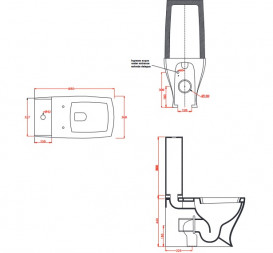 Чаша унитаза-моноблок ArtCeram Jazz 36х69 см керамика черный матовый JZV003 17;00