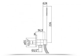 Черный Гигиенический Душ с шланговым подключением-держателем и шлангом матовый черный Paffoni ZDUP 094 NO Light ZDUP094NO