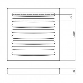 Чугунная колосниковая решетка 250х250