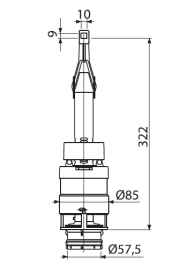 Cливной механизм AlcaPlast для сниженных систем инсталляции A06/850
