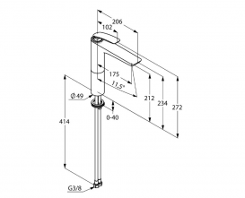 Смеситель для раковины однорычажный высокий Kludi коллекция Balance белый 522969175