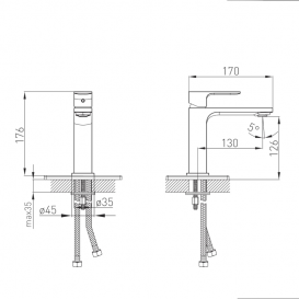 Cмеситель для раковины Volle De la Noche однорычажный черный 10-40-1100-black