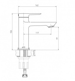 Cмеситель для раковины Volle Libra однорычажный хром 15201100