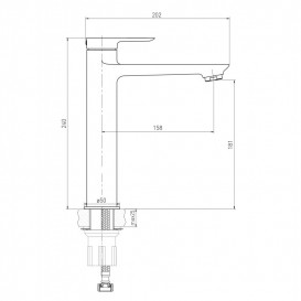 Cмеситель для раковины Volle Libra однорычажный хром 15201200