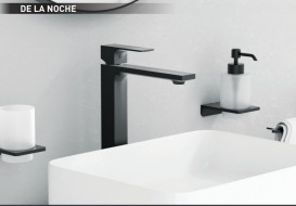 Cмеситель для раковины высокий Volle De la Noche однорычажный черный 10-40-1200-black