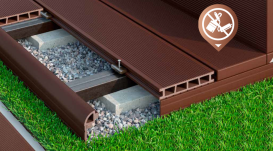 Цокольная планка для террасной доски Bergdeck дерево/ПВХ антрацит BDM001