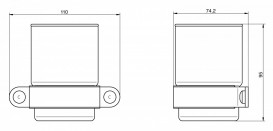 Cтакан для зубних щіток Haceka Ixi матове скло / нержавіюча сталь 1193890