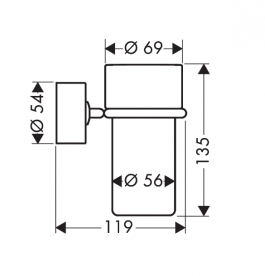 Cтакан для зубных щеток Hansgrohe Axor Uno шлифованный никель 41534820