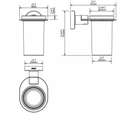 Cтакан для зубних щіток Sonia Tecno Project Black білий / чорний матовий 166237