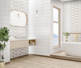 Декор InterCerama Terrazzo 40х15 см сірий 071 268202