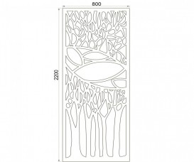 Декоративная ажурная перегородка Volle Solid surface 800х12х2200 мм каменная 18-40-135