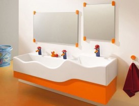 Декоративная фронтальная панель для раковины Geberit Bambini левая Varicor оранжевый 430310301