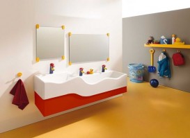 Декоративная фронтальная панель для раковины Geberit Bambini правая Varicor красный 430360227