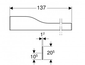 Декоративна фронтальна панель для раковини Geberit Bambini права Varicor помаранчевий 430360301