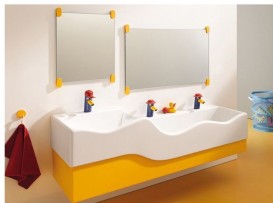 Декоративна фронтальна панель для раковини Geberit Bambini права Varicor жовтий 430360304