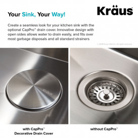 Декоративная крышка слива Kraus нержавеющая сталь STC-2