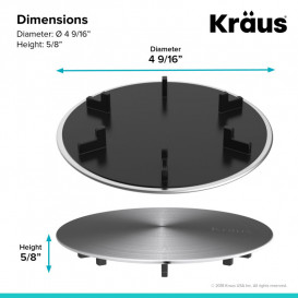 Декоративная крышка слива Kraus нержавеющая сталь STC-2