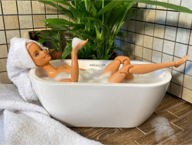 Декоративна міні-ванна зі штучного каменю Miraggio Greenland 18,5х8,9 см литий мармур Miramarble білий 0001061