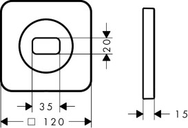 Декоративна накладка для верхнього душу Hansgrohe Axor ShowerSphere 120х120 мм метал поліроване золото 39769990