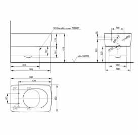 Декоративна панель для підвісного унітазу TOTO SG металева хром 7EE0007