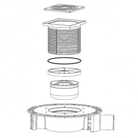 Декоративная решетка для трапа TECE TECEdrainpoint S 150 мм в стальной рамке с монтажным элементом 3660004