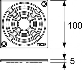 Декоративна решітка TECE TECEdrainpoint S 100 мм з фіксаторами нержавіюча сталь 3665000