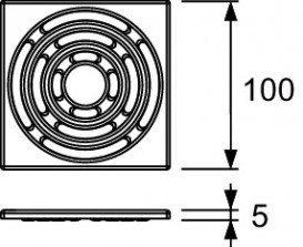 Декоративная решетка TECE TECEdrainpoint S 100 мм нержавеющая сталь 3665002