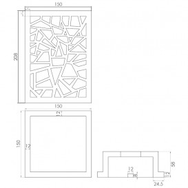 Декоративный ажурный настольный светильник каменный Volle Solid surface белый 18-40-138