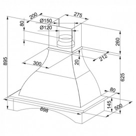 Дерев'яна рамка для кухонної витяжки Franke Country Linear FCL 902 незабарвлене дерево 112.0018.026