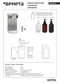 Тримач для дозатора рідкого мила Bemeta Hotel нержавіюча сталь полірована 146109421